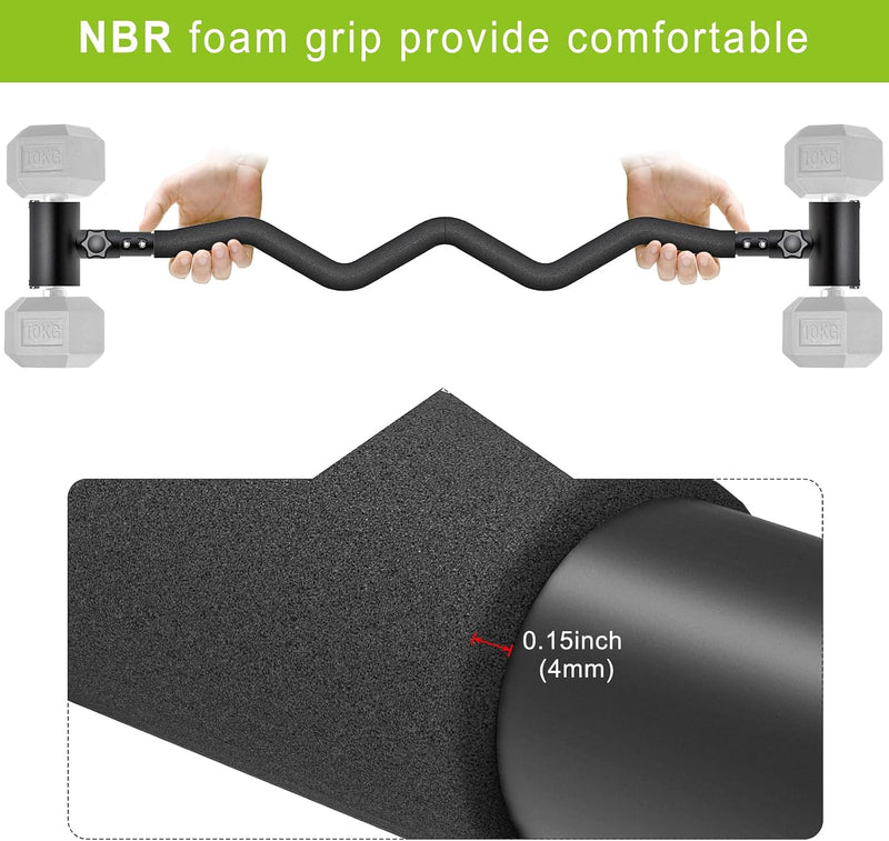 Adjustable Dumbbell to Barbell Converter Ez Curling Bar