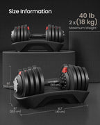 Adjustable Dumbbells 12.5KG 18KG 24KG Pair Quick Dial (Set of 2)