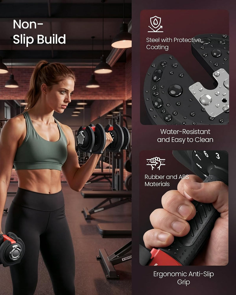 Adjustable Dumbbells 12.5KG 18KG 24KG Pair Quick Dial (Set of 2)