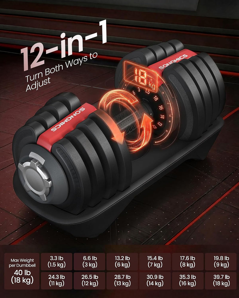 Adjustable Dumbbells 12.5KG 18KG 24KG Pair Quick Dial (Set of 2)