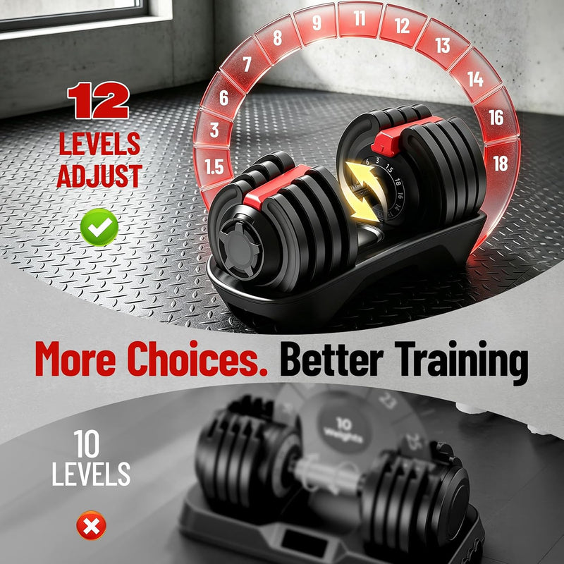 Adjustable Dumbbells 12.5KG 18KG 24KG Pair (Set of 2)