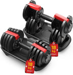 Adjustable Dumbbells 12.5KG 18KG 24KG Pair (Set of 2)