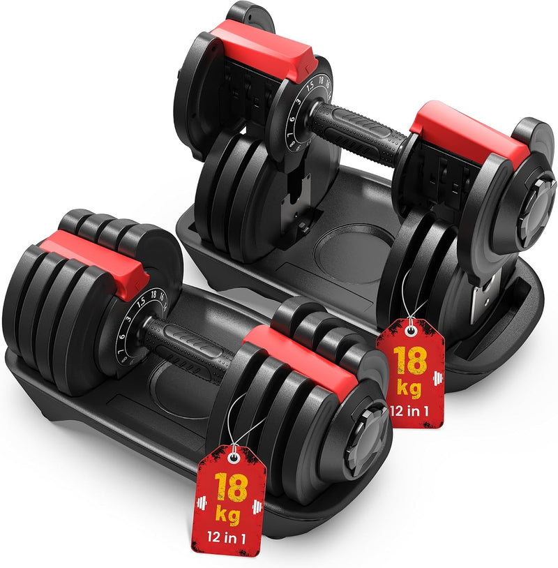 Adjustable Dumbbells 12.5KG 18KG 24KG Pair (Set of 2)