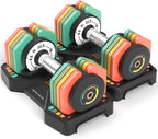 Adjustable Dumbbells Set 22.5lb Pair 1-Sec Fast