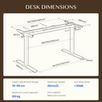 Adjustable Electric Standing Desk Frame with 2 Motors