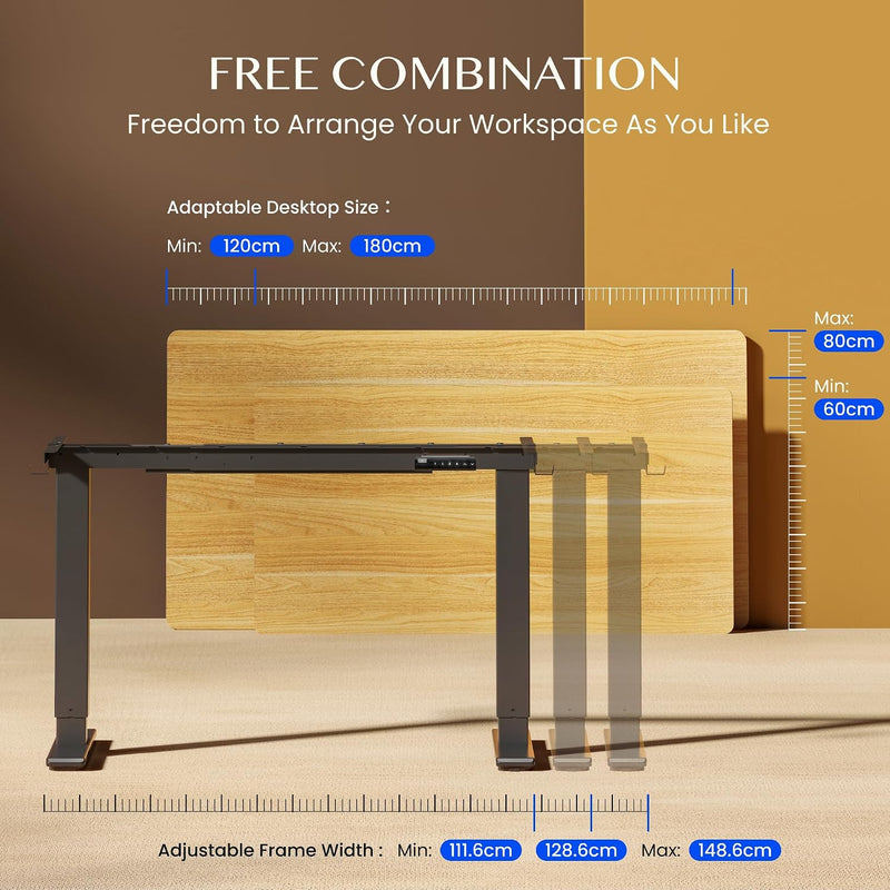 Adjustable Electric Standing Desk Frame with 2 Motors