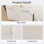 Adjustable Floor Sofa Couch with 2 Pillows Multi-Functional