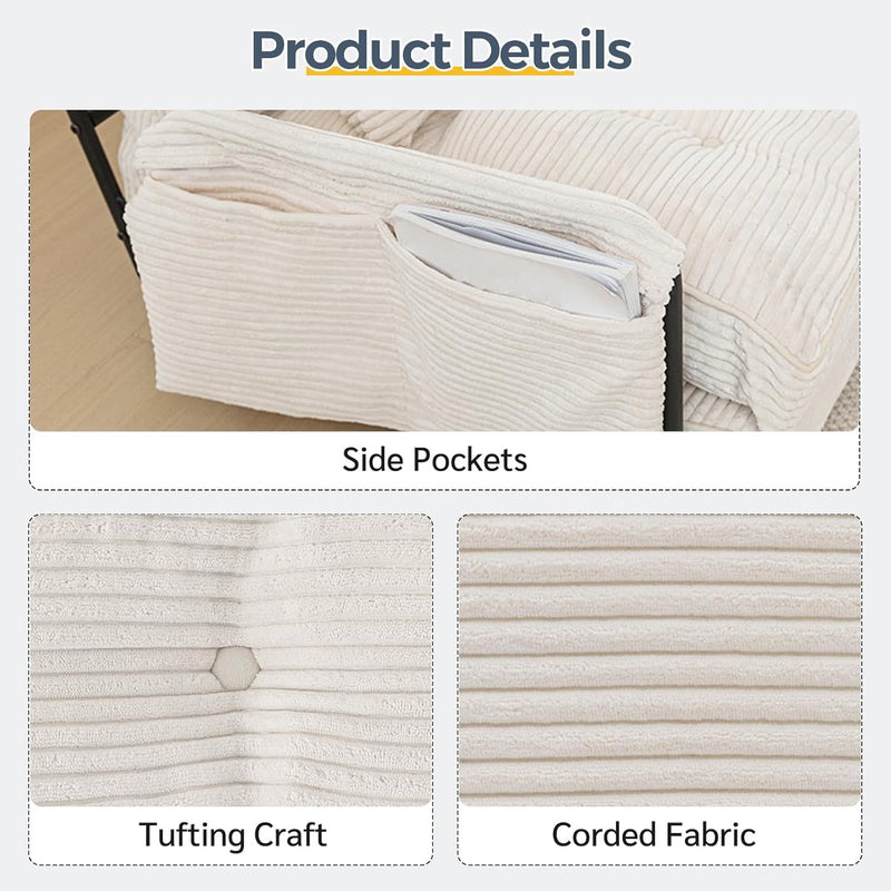 Adjustable Floor Sofa Couch with 2 Pillows Multi-Functional