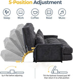 Adjustable Floor Sofa Couch with 2 Pillows Multi-Functional