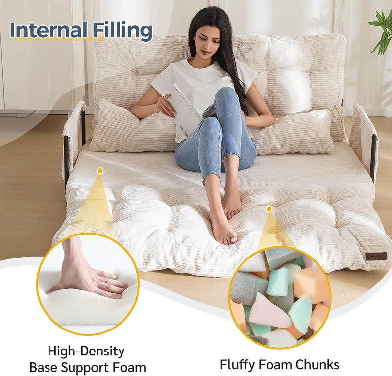 Adjustable Floor Sofa Couch with 2 Pillows Multi-Functional