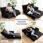 Adjustable Floor Sofa Couch with 2 Pillows Multi-Functional