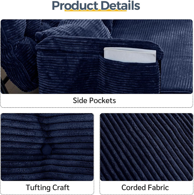Adjustable Floor Sofa Couch with 2 Pillows Multi-Functional