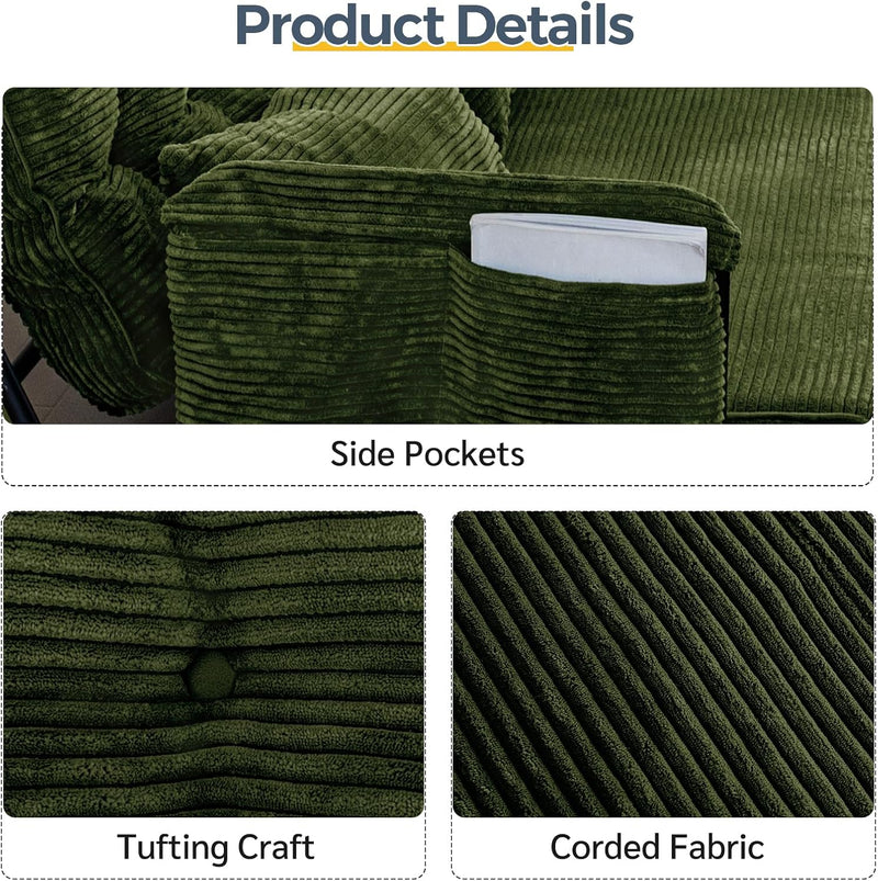 Adjustable Floor Sofa Couch with 2 Pillows Multi-Functional