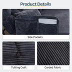 Adjustable Floor Sofa Couch with 2 Pillows Multi-Functional