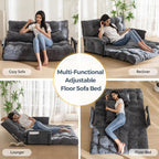 Adjustable Floor Sofa Couch with 2 Pillows Multi-Functional