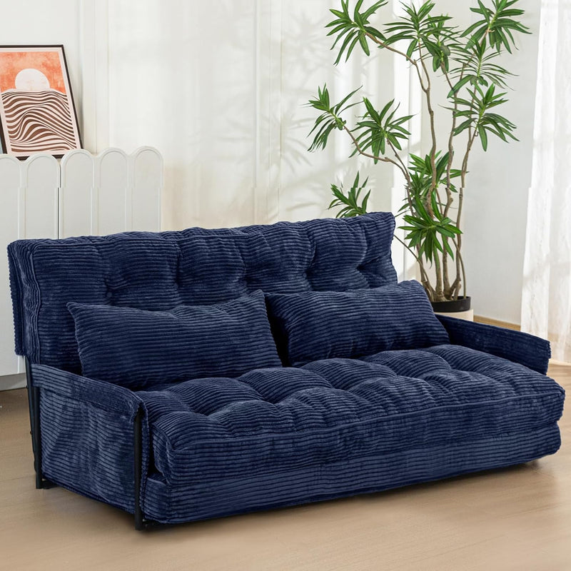 Adjustable Floor Sofa Couch with 2 Pillows Multi-Functional