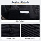 Adjustable Floor Sofa Couch with 2 Pillows Multi-Functional