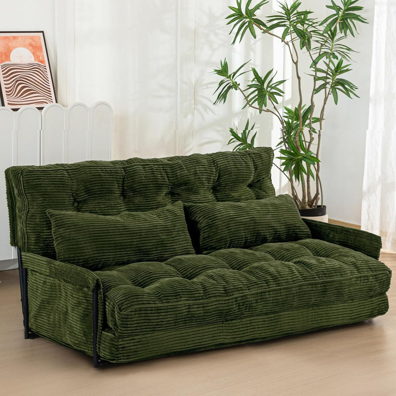 Adjustable Floor Sofa Couch with 2 Pillows Multi-Functional