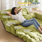 Adjustable Floor Sofa Couch with 2 Pillows Multi-Functional