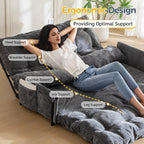 Adjustable Floor Sofa Couch with 2 Pillows Multi-Functional