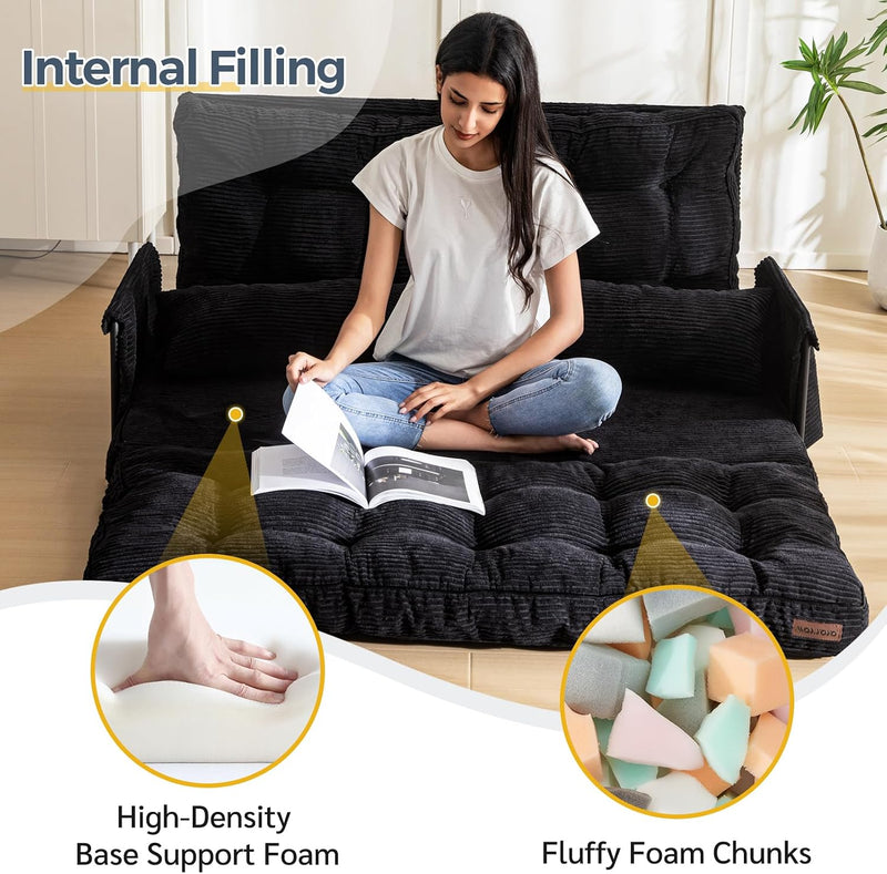 Adjustable Floor Sofa Couch with 2 Pillows Multi-Functional