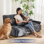 Adjustable Floor Sofa Couch with 2 Pillows Multi-Functional