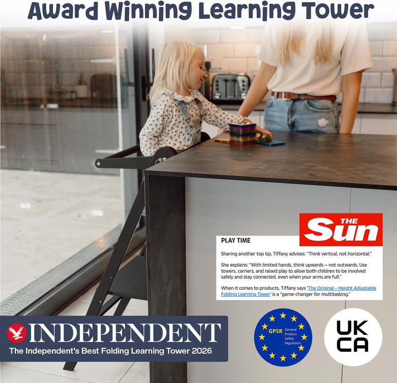Adjustable Foldable Learning Tower for Children 1-6 Years