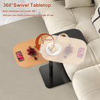 Adjustable Height C Shaped Side Table 360° Swivel