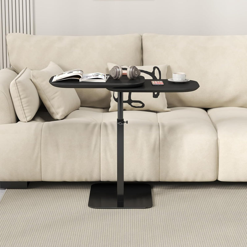 Adjustable Height C Shaped Side Table 360degreesswivel Bedside
