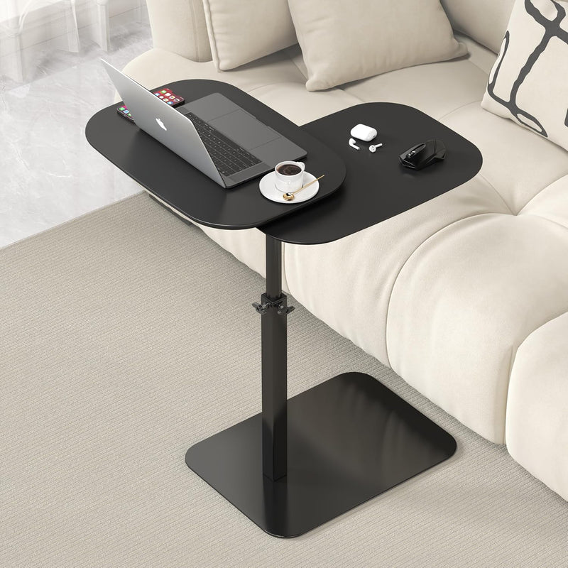 Adjustable Height C Shaped Side Table 360degreesswivel Bedside