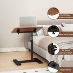 Adjustable Height C Shaped Side Table 360degreesswivel Overbed