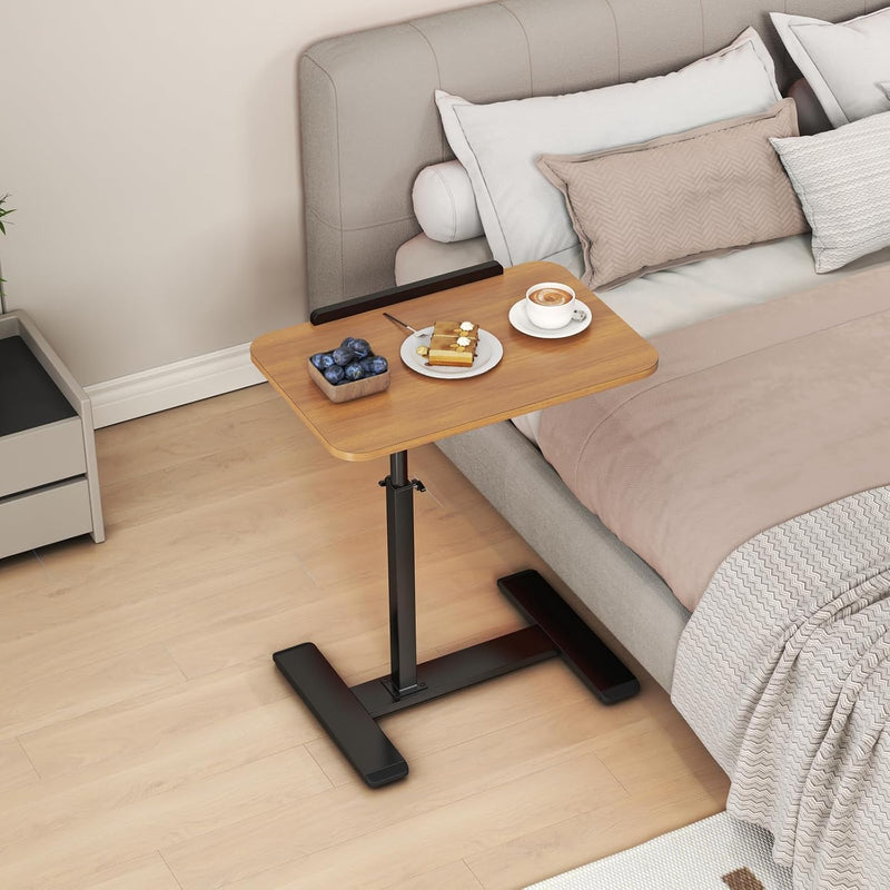 Adjustable Height C Shaped Side Table 360degreesswivel Overbed