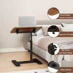 Adjustable Height C Shaped Side Table 360degreesswivel Overbed
