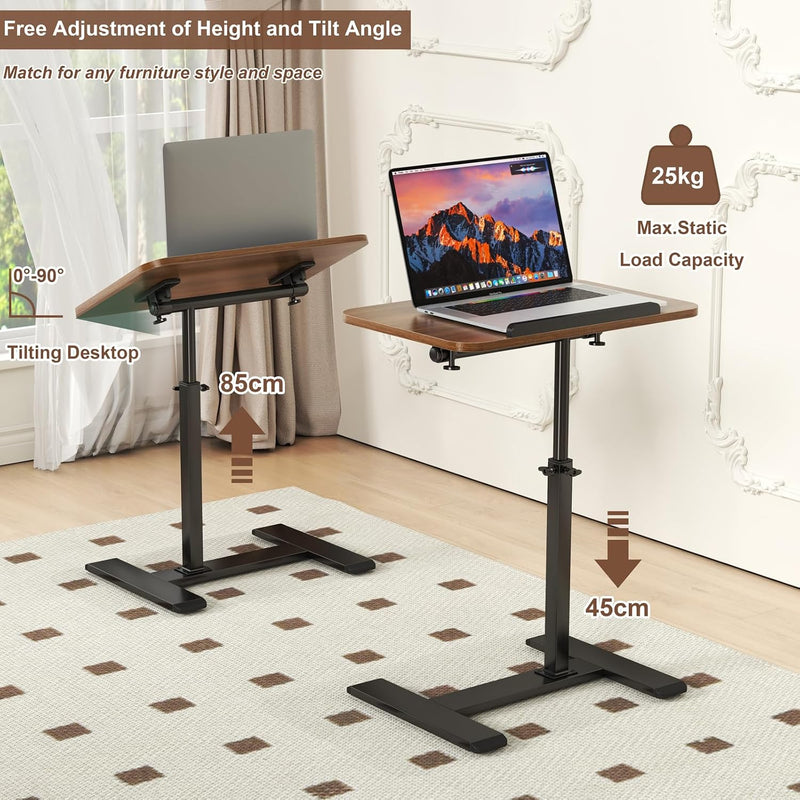 Adjustable Height C Shaped Side Table 360degreesswivel Overbed