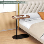 Adjustable Height C Shaped Side Table 360degreesswivel Sofa