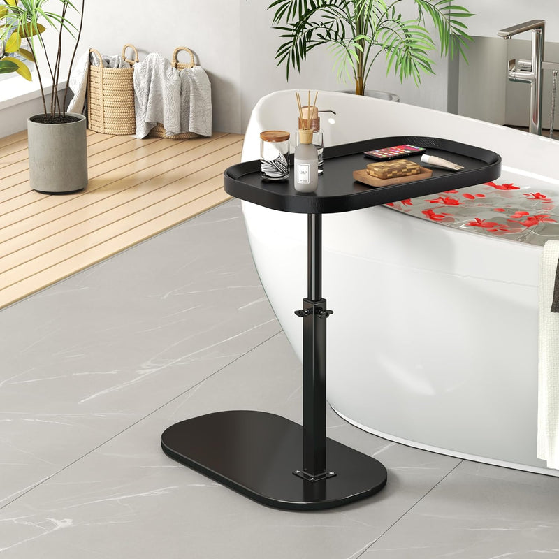 Adjustable Height C Shaped Side Table 360degreesswivel Sofa