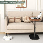 Adjustable Height C Shaped Side Table 360degreesswivel Sofa