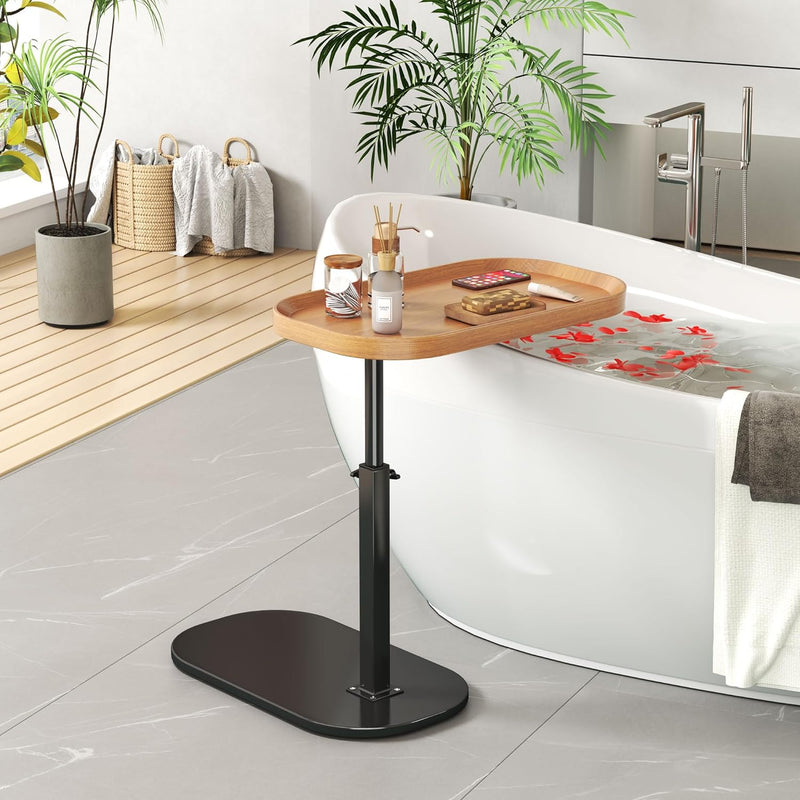 Adjustable Height C Shaped Side Table 360degreesswivel Sofa