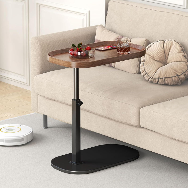 Adjustable Height C Shaped Side Table 360degreesswivel Sofa