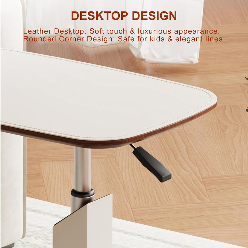 Adjustable Height C Shaped Side Table with Pneumatic