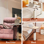 Adjustable Height C Shaped Side Table with Pneumatic