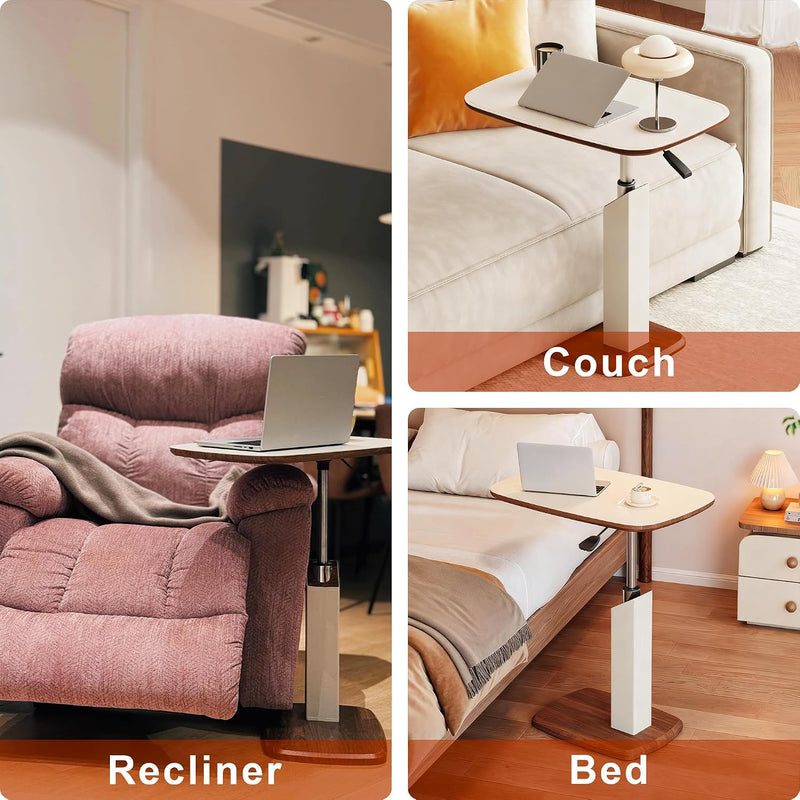 Adjustable Height C Shaped Side Table with Pneumatic