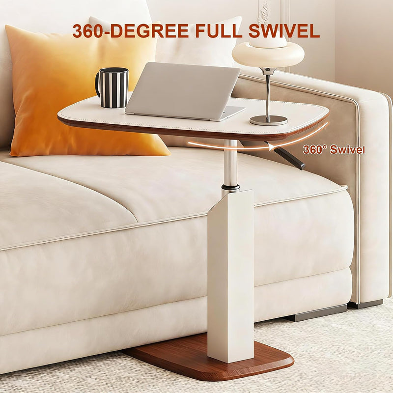 Adjustable Height C Shaped Side Table with Pneumatic