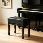 Adjustable Height Piano Stool Bench PU Leather Cushion