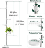 Adjustable Indoor Plant Stands Double Tension Pole Stainless