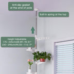 Adjustable Indoor Plant Stands Double Tension Pole Stainless