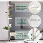 Adjustable Indoor Plant Stands Double Tension Pole Stainless