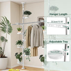 Adjustable Indoor Plant Stands Double Tension Pole Stainless