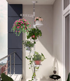 Adjustable Indoor Plant Stands Double Tension Pole Stainless