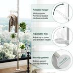 Adjustable Indoor Plant Stands Double Tension Pole Stainless
